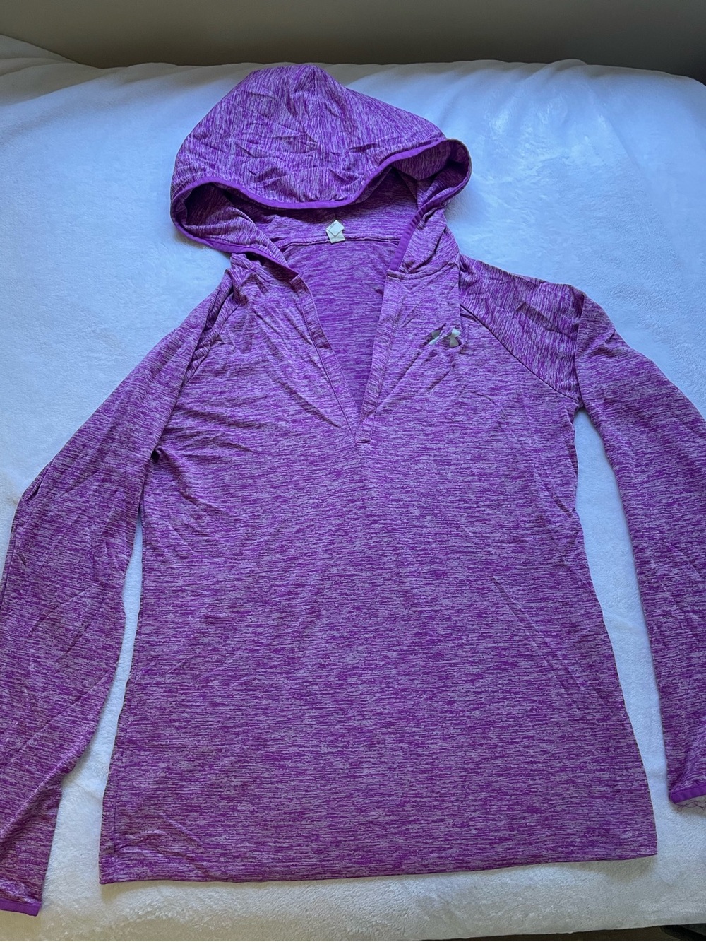 Under Armour Purple Heather Lightweight Hooded Long Sleeve Top